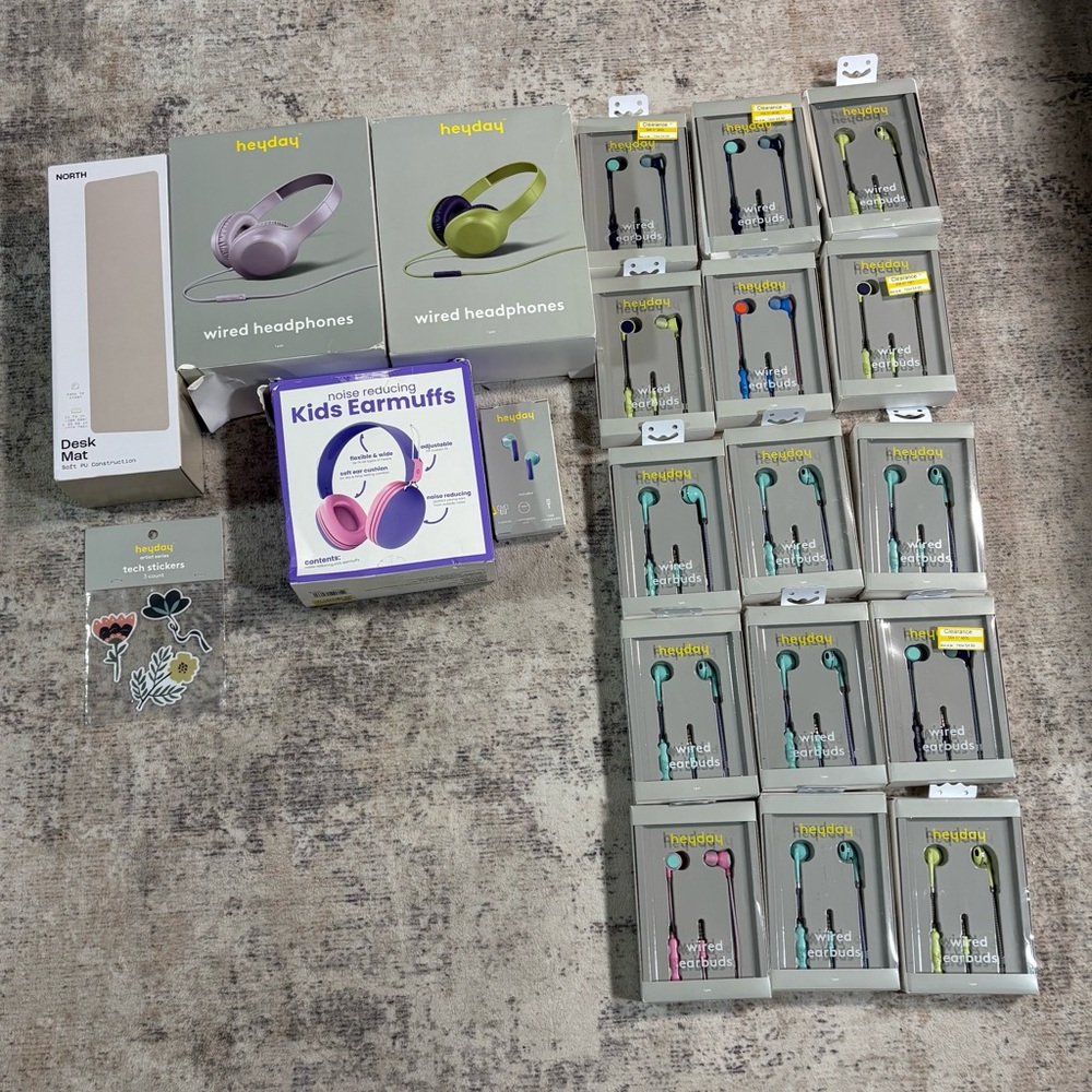 New earphone and desk mat bundle